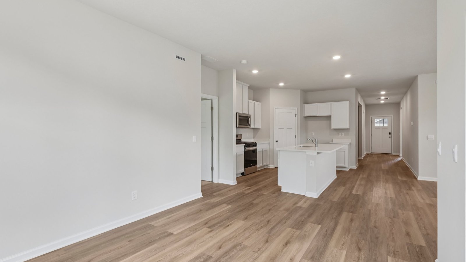 Dining space into kitchen