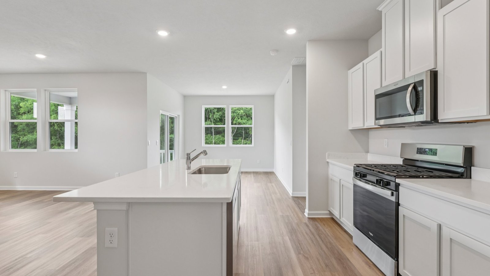 Kitchen with stainless steel appliances