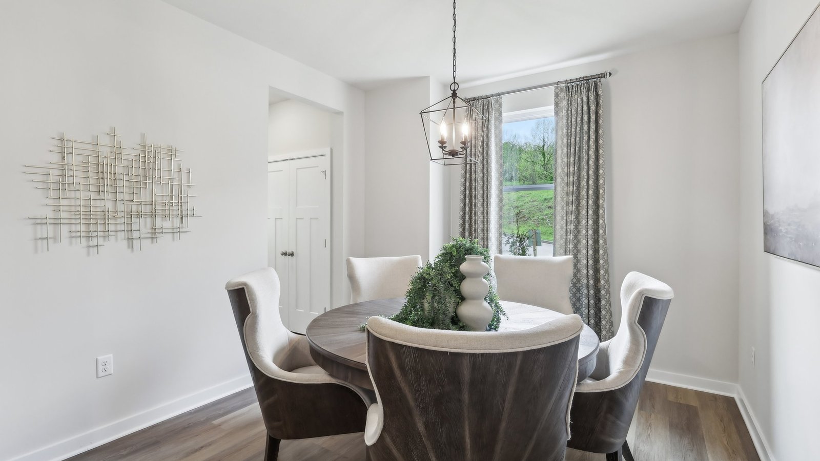 Dining room with large windows