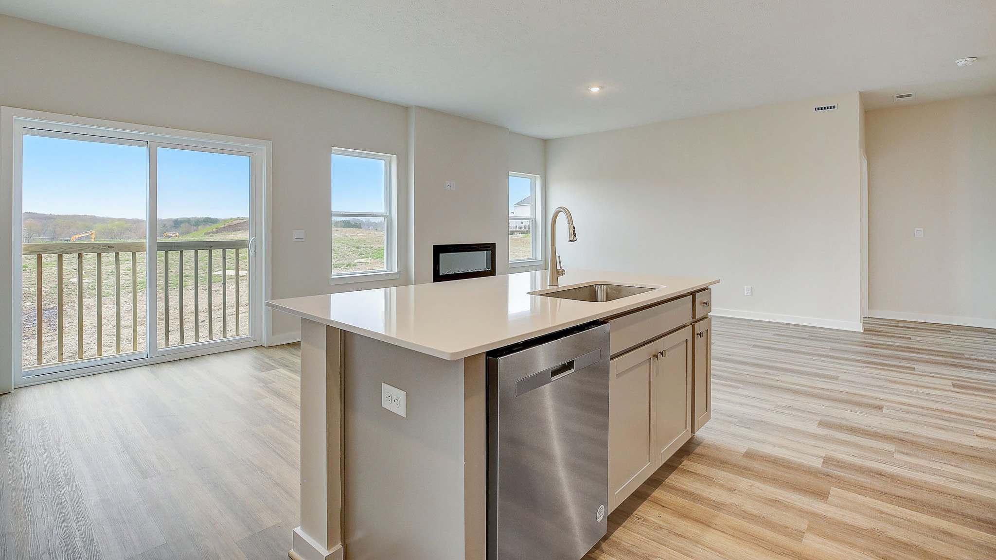 Kitchen island into open concept