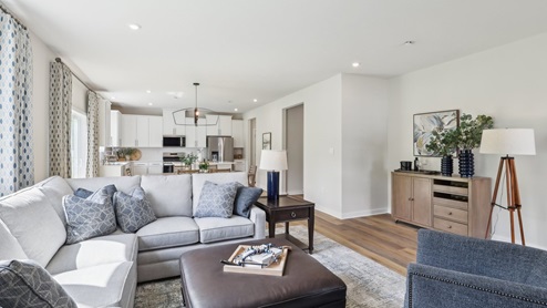 Main level living space with natural light