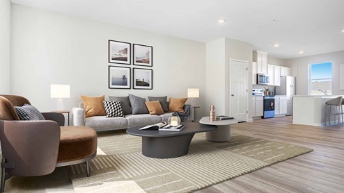 living room virtually staged