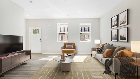 living room virtually staged