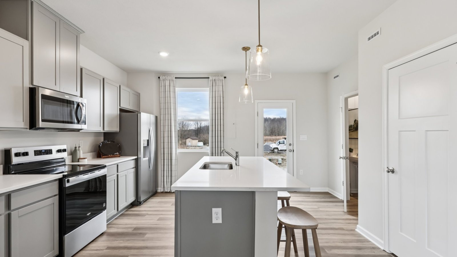 Kitchen with stainless steel appliances