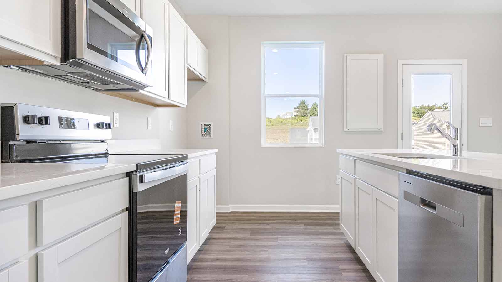 Kitchen with large window