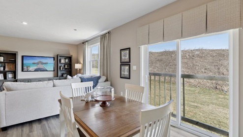 informal dining area with sliding glass doors