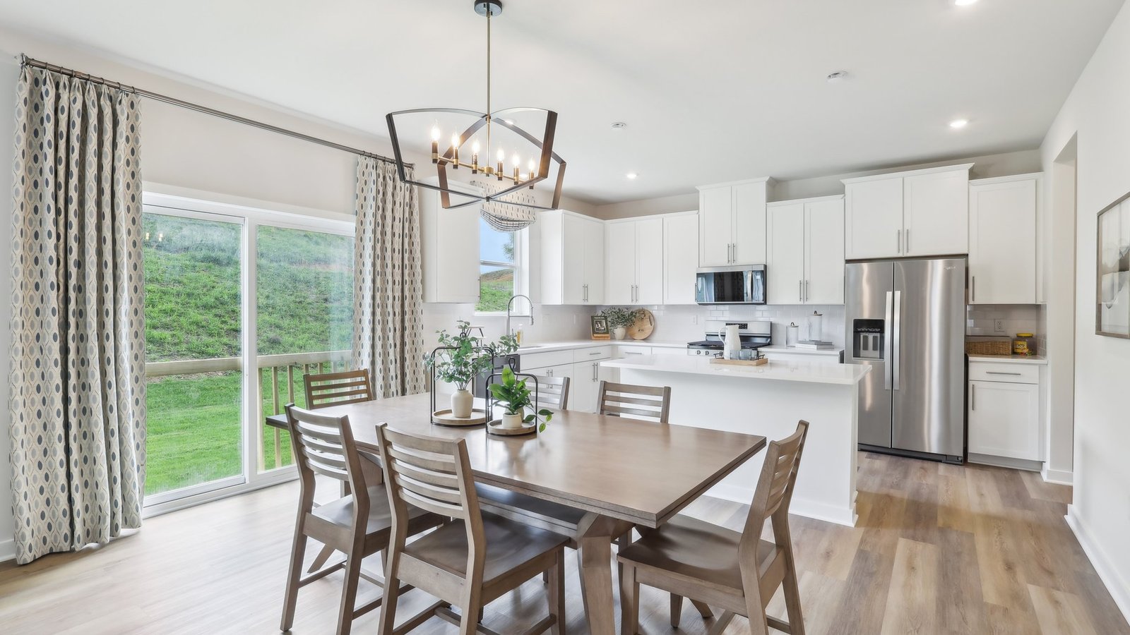 dinette and kitchen with sliding glass door