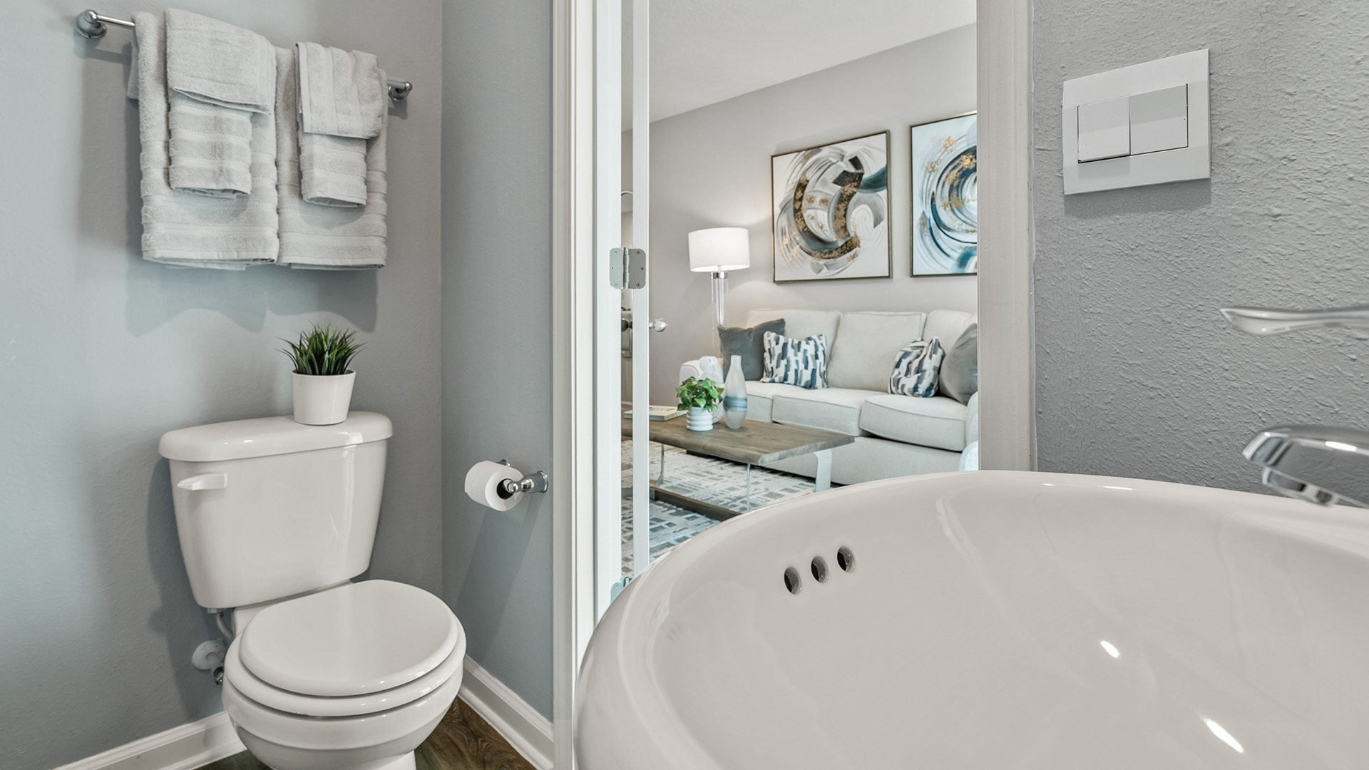 Interior bathroom with decor