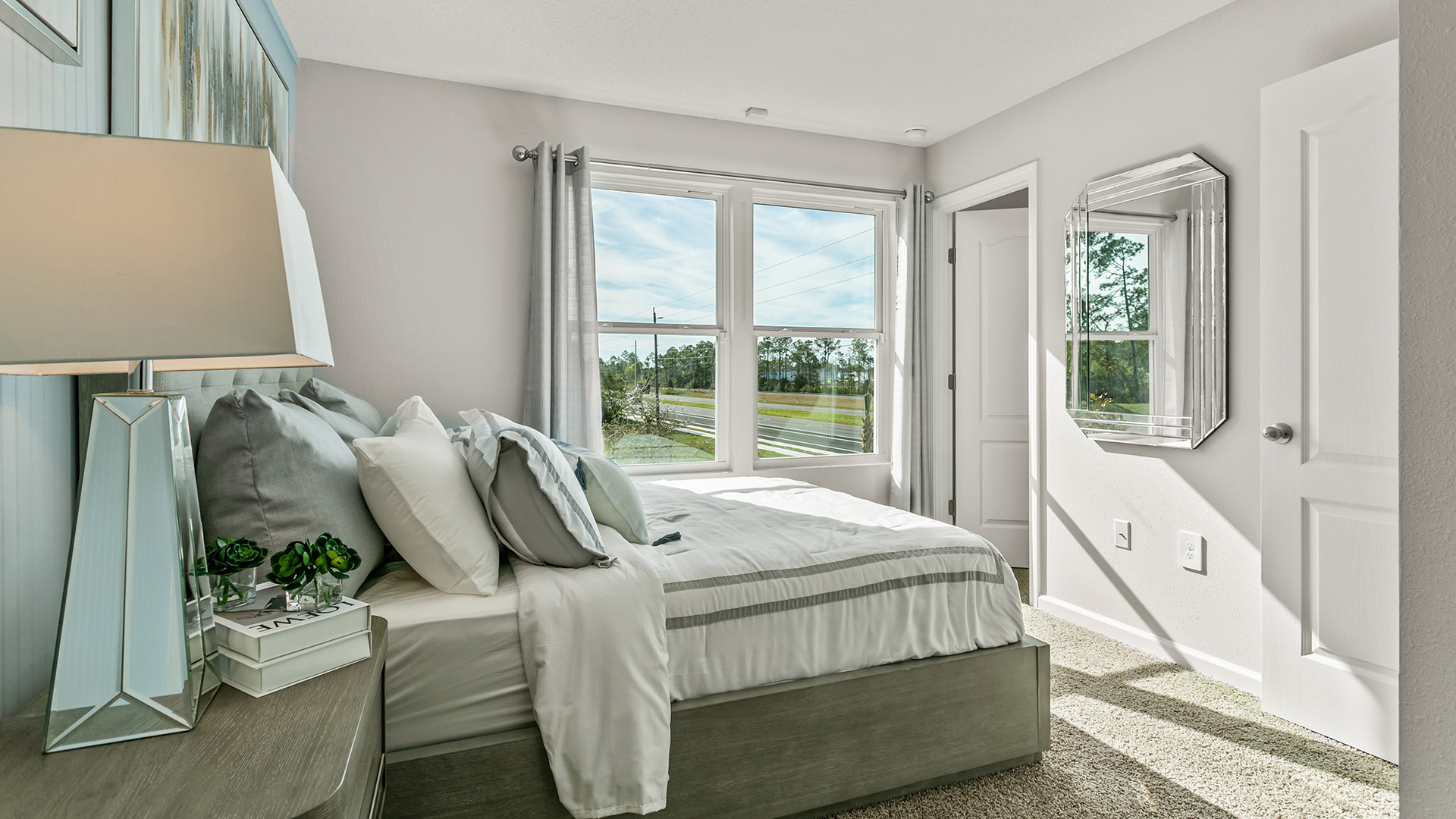 Interior living and dining area with window