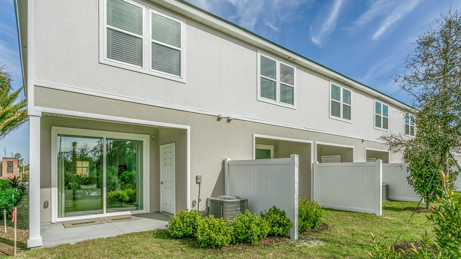 Exterior townhome backyard