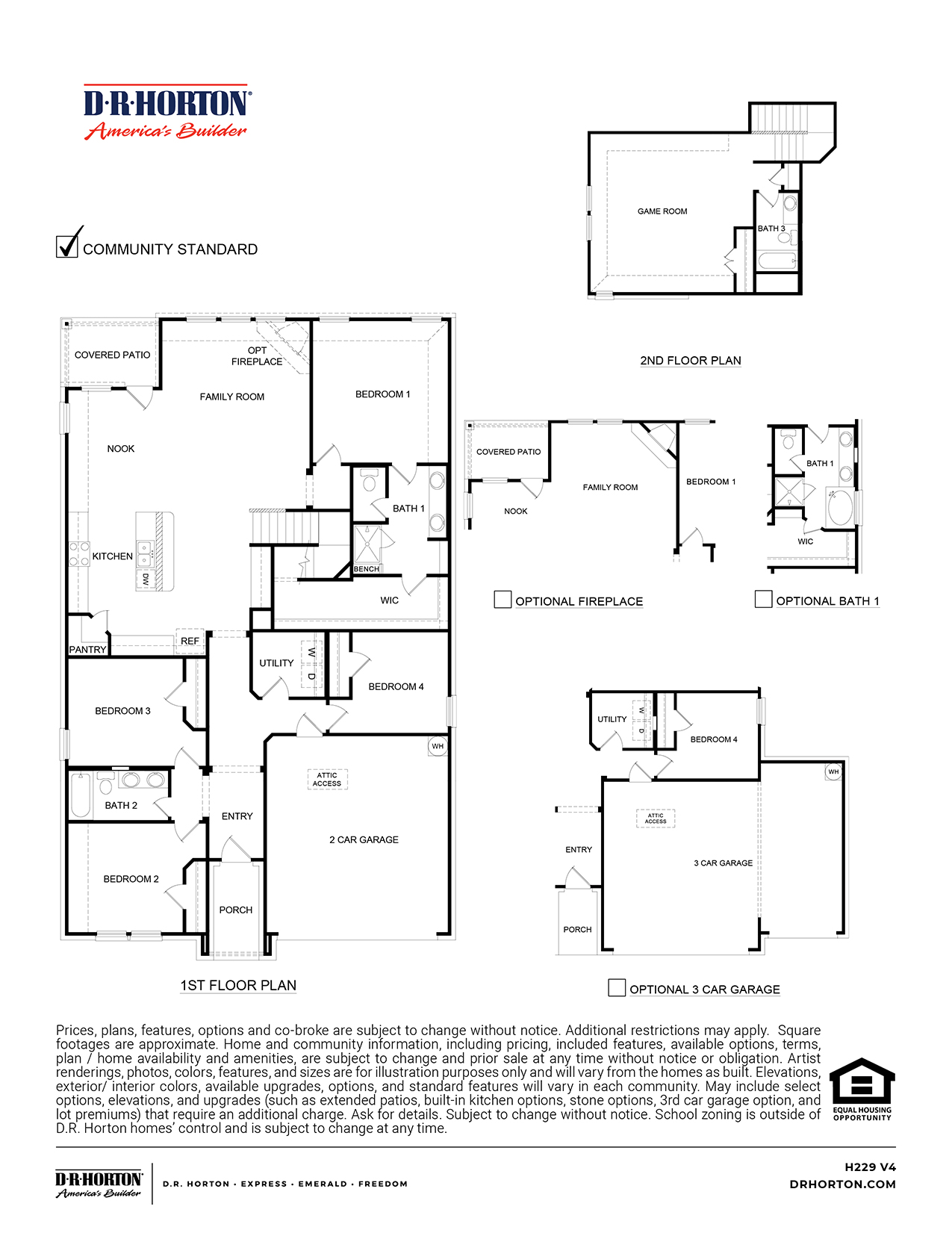 Floor Plan in Williamsburg Fate, TX D.R. Horton
