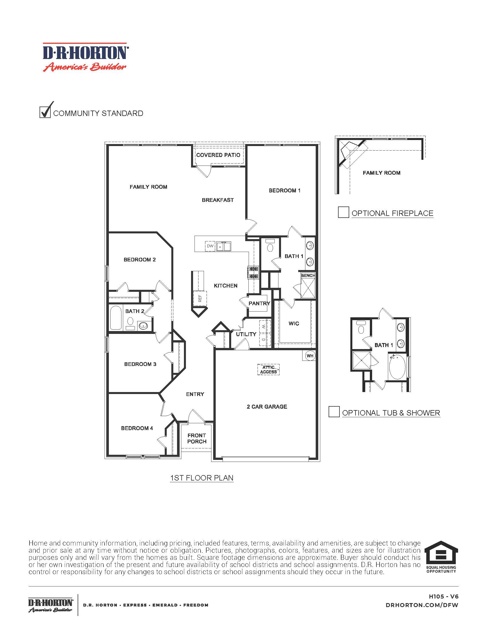 H105 Floorplan in Williamsburg of Fate
