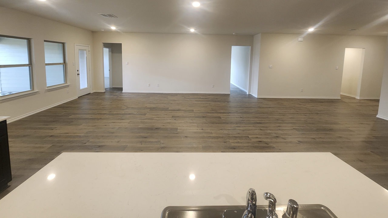 kitchen island over looking living room