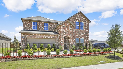 5044 Blazer Way at Fireside by the Lake in Garland, TX exterior of two story model home