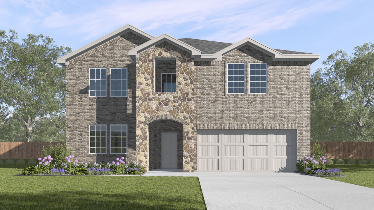 exterior with brick and stone
