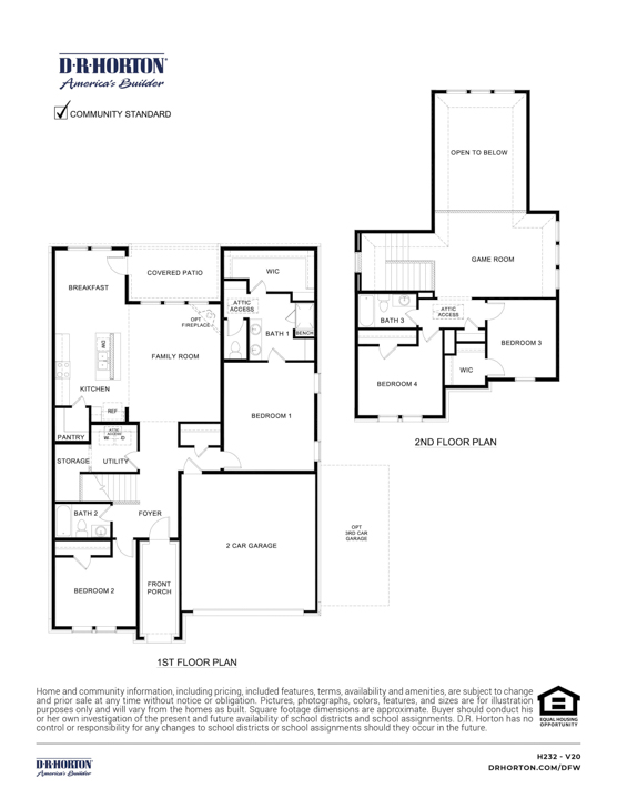 H232 Floorplan at Fireside by the Lake in Garland, TX