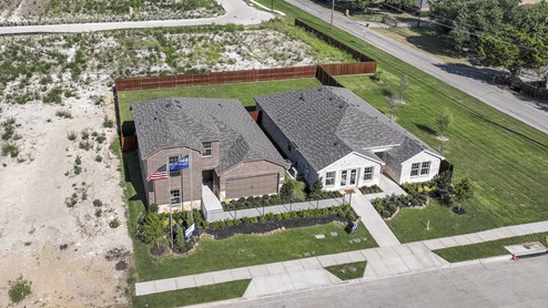 Aerial photo of both models at Bear Creek Ranch in Lancaster, TX