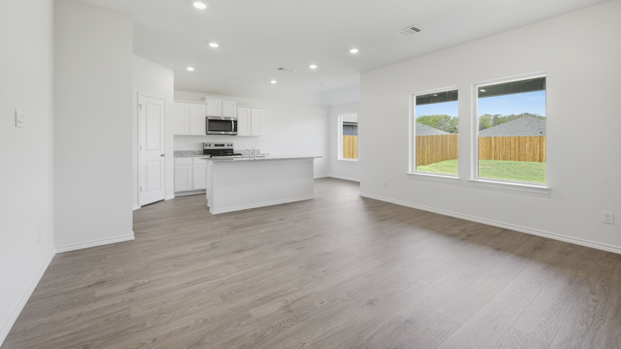 kitchen and living room