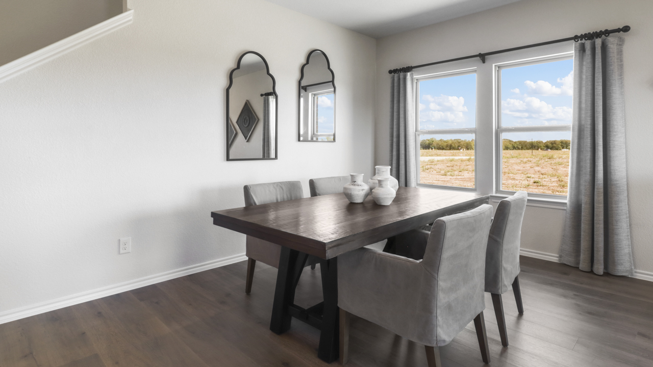breakfast nook with double paned windows
