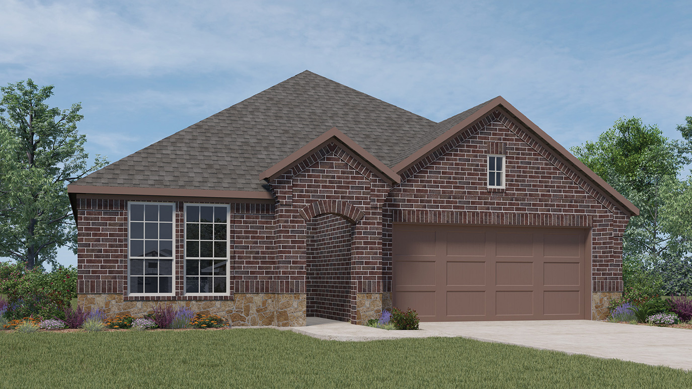 exterior with brick and stone