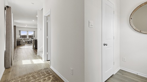 2015 Wildcat Trail model home at Wildcat Ranch in Crandall, TX interior entry with hardwood floors