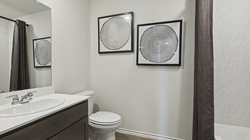 2015 Wildcat Trail model home at Wildcat Ranch in Crandall, TX secondary bathroom