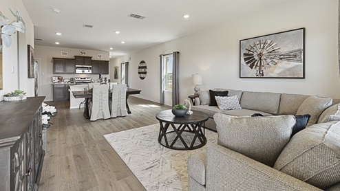 2015 Wildcat Trail model home at Wildcat Ranch in Crandall, TX open concept living area