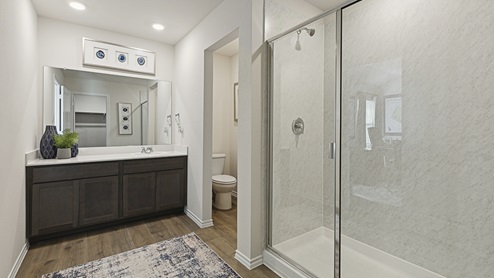 Model home - 2017 Wildcat Trail at Wildcat Ranch in Crandall, TX primary bathroom