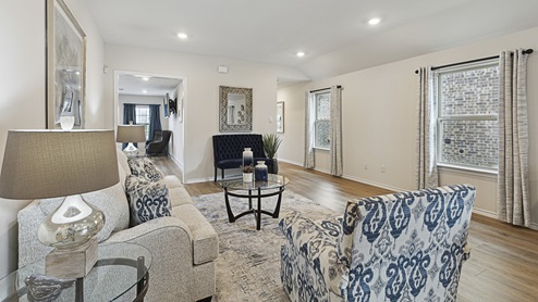 Model home - 2017 Wildcat Trail at Wildcat Ranch in Crandall, TX open concept living area