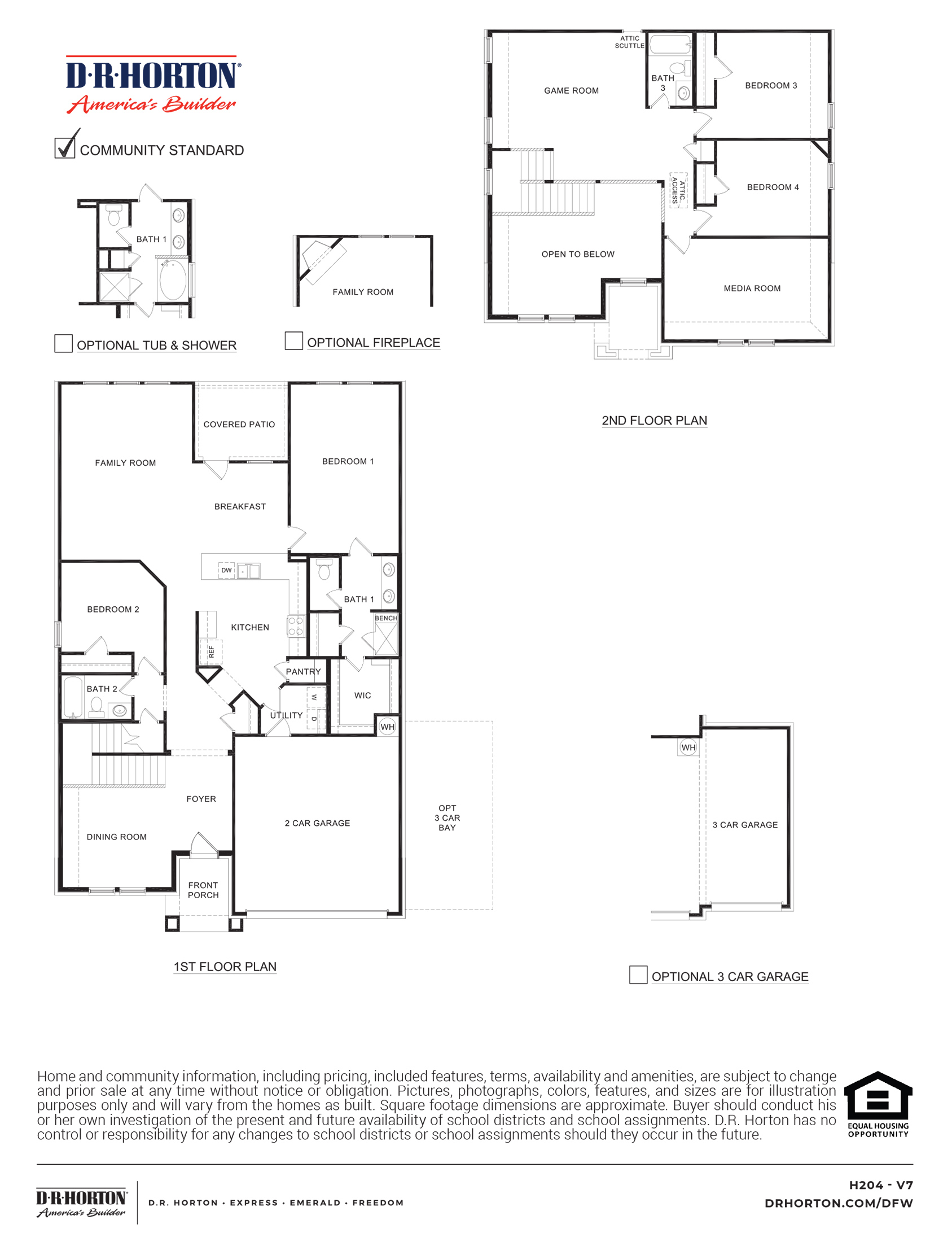 Floor Plan in Woodcreek Fate, TX D.R. Horton