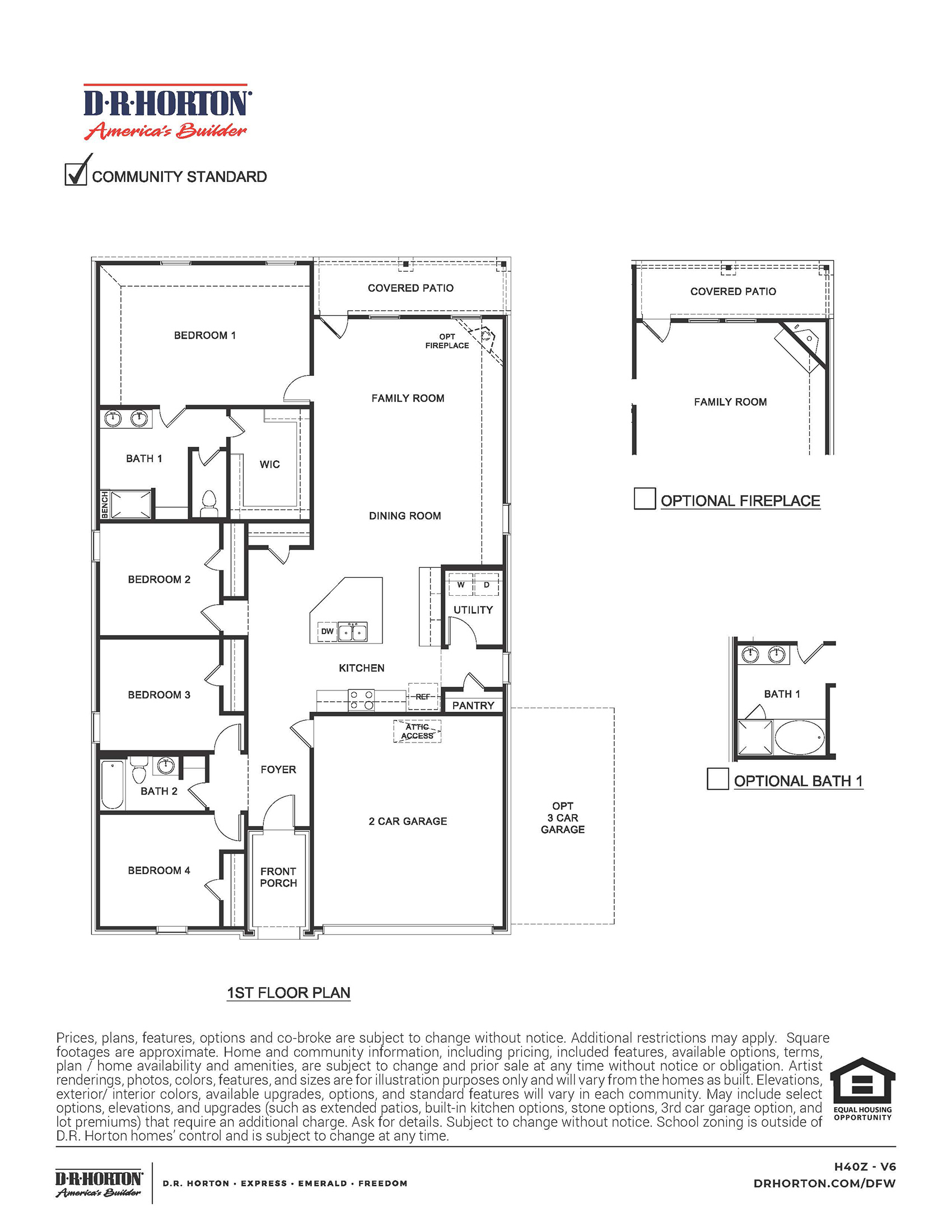 Floor Plan in Woodcreek Fate, TX D.R. Horton