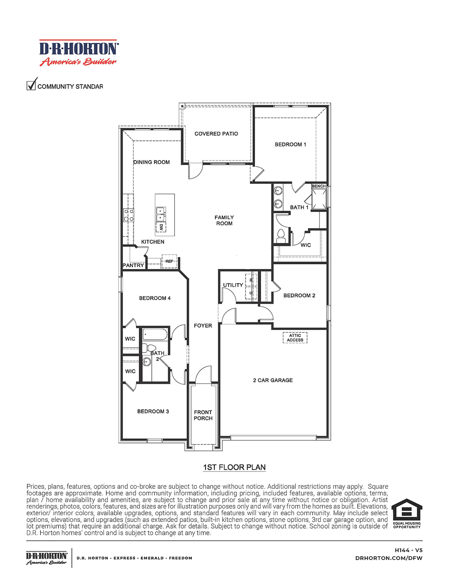 Floor Plan in Trailstone Caddo Mills, TX D.R. Horton
