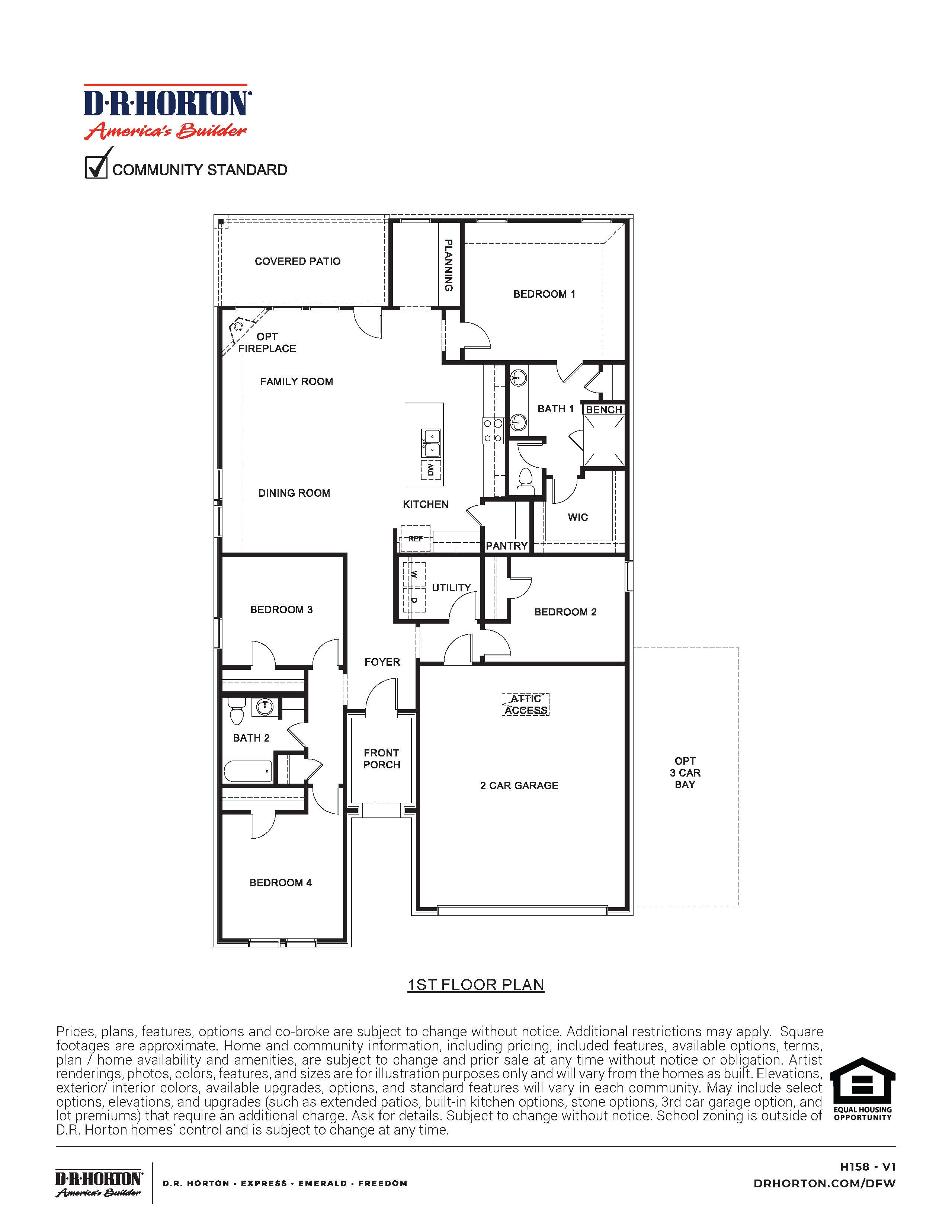 Floor Plan in Trailstone Caddo Mills, TX D.R. Horton