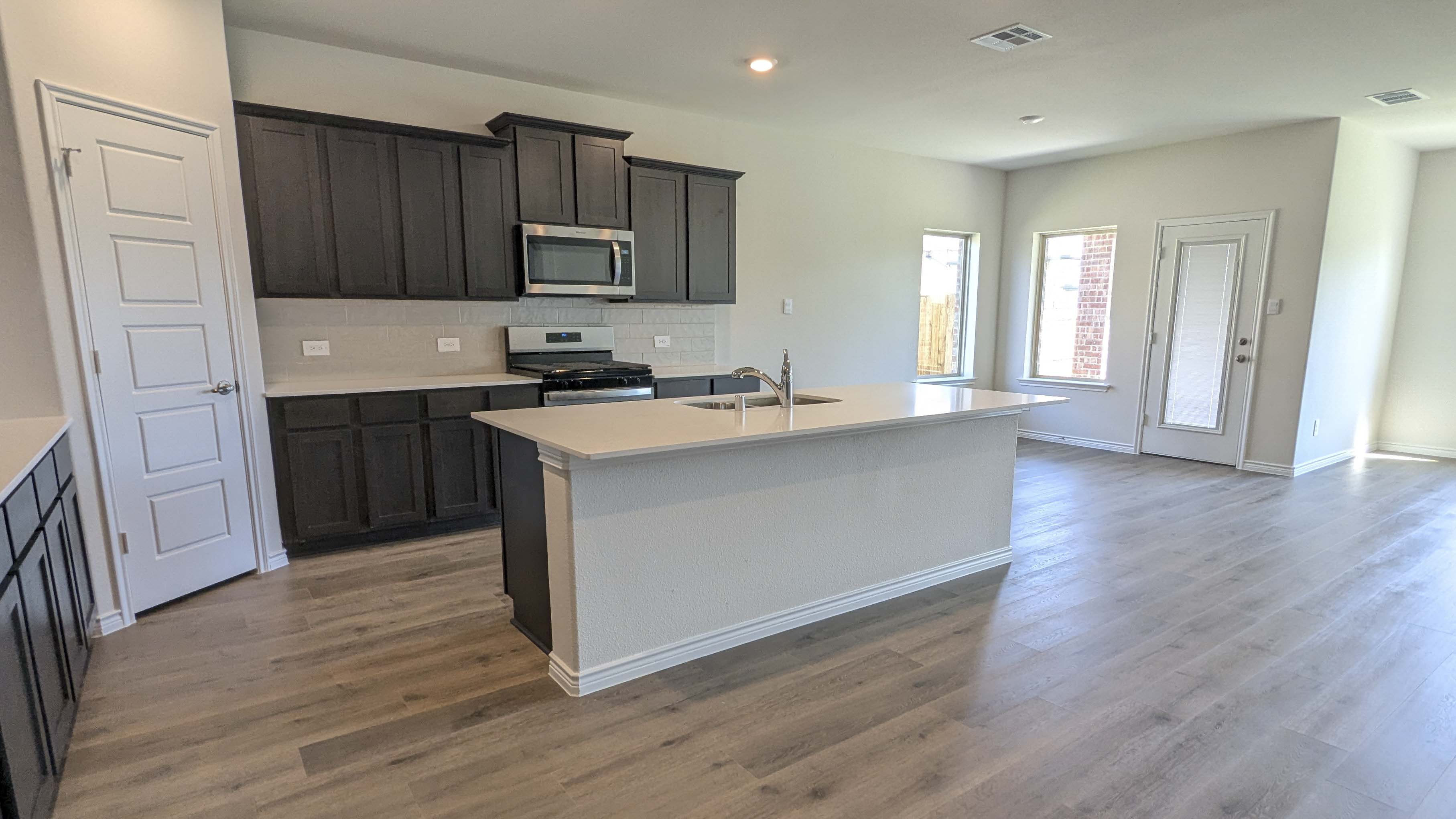 open concept kitchen with island