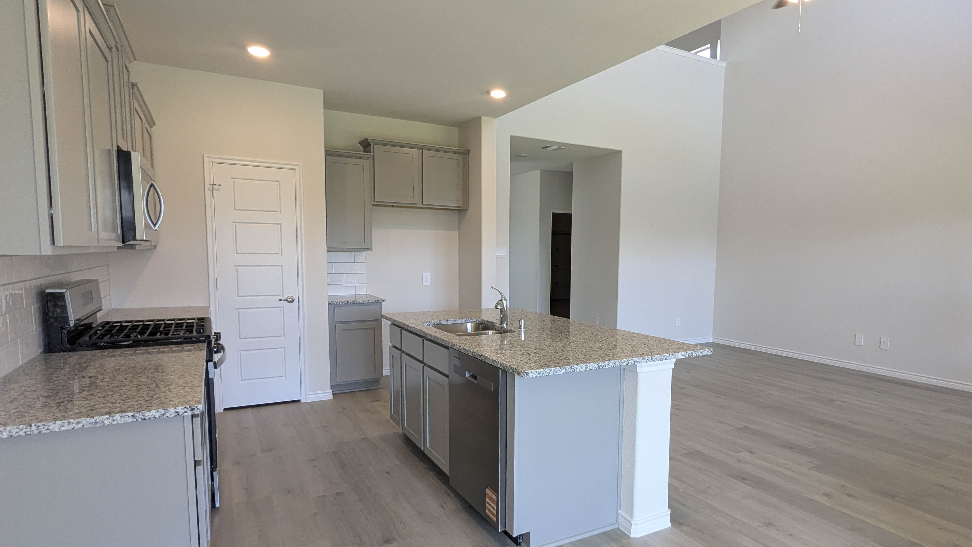 kitchen and living area