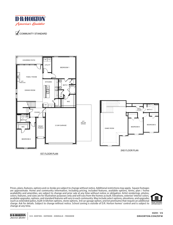 Floor Plan in Trailstone Caddo Mills, TX D.R. Horton