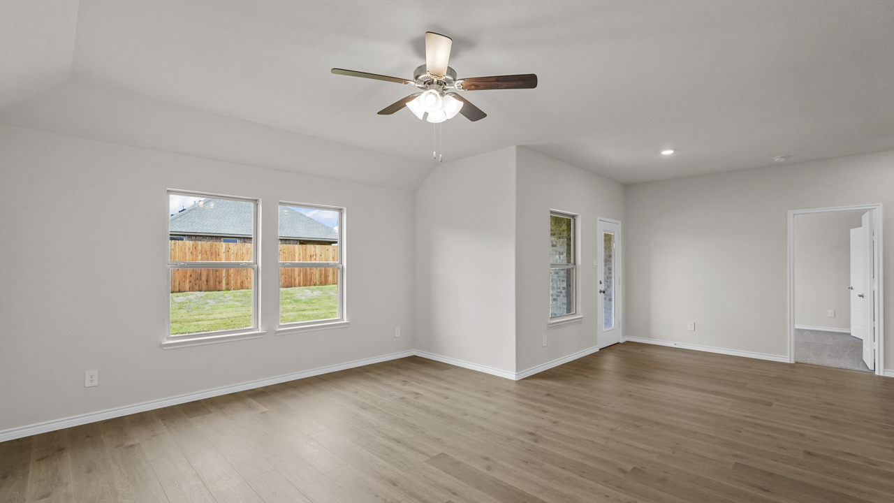 large living area with windows