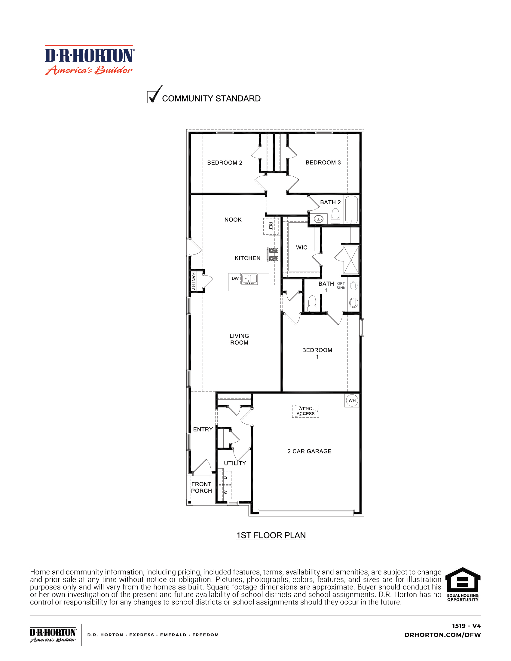 1519 Floorplan in Wildcat Ranch of Crandall