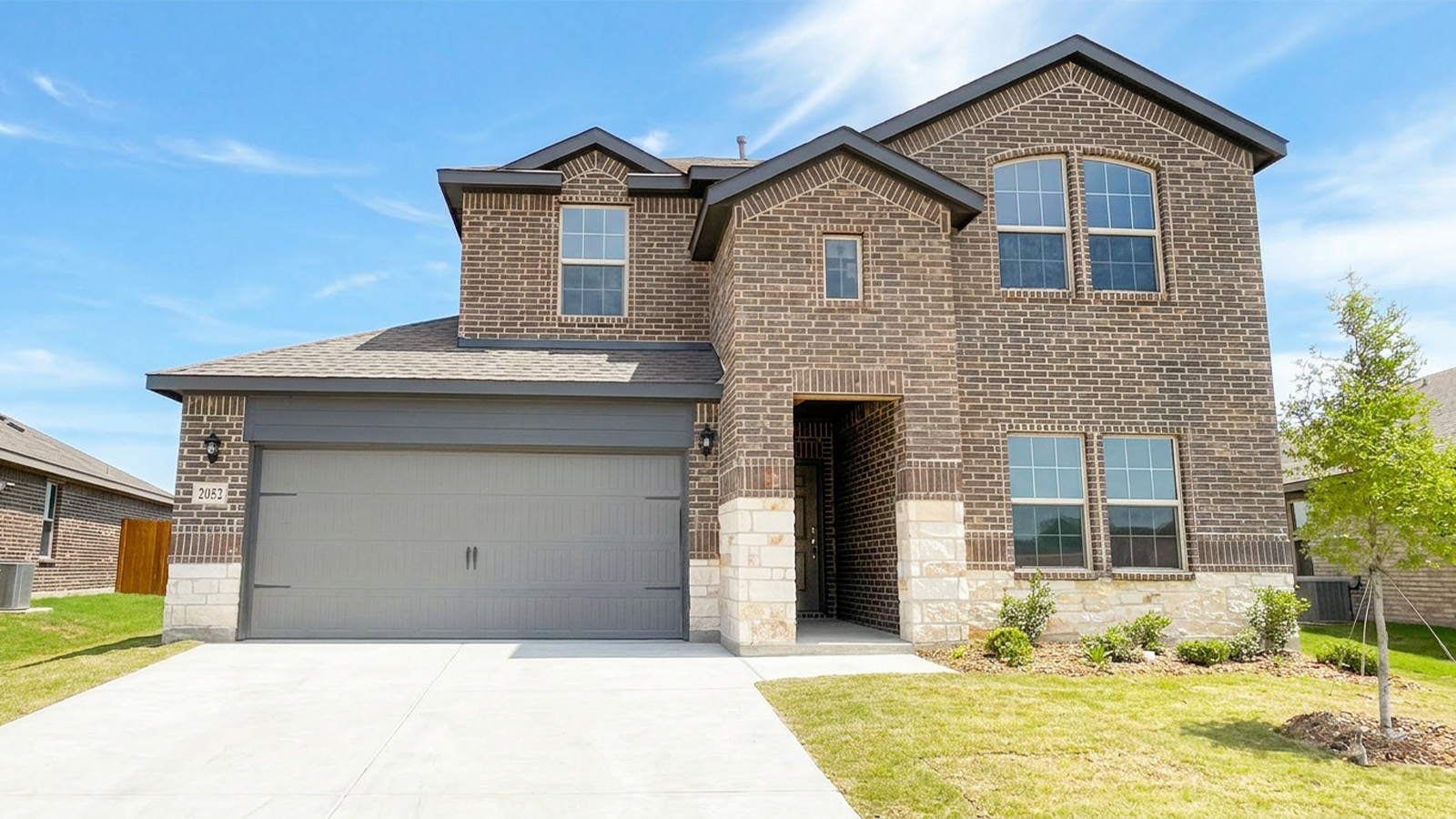 2 story house with 2 car garage