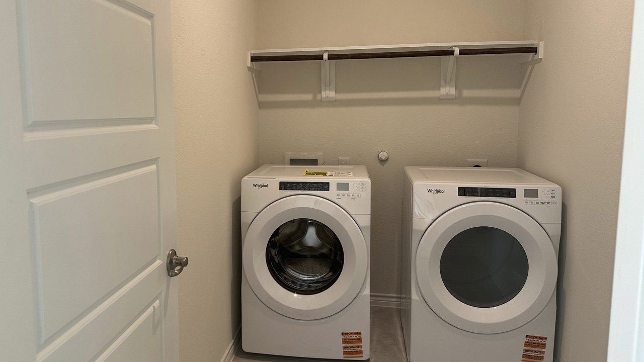 utility area for washer and dryer