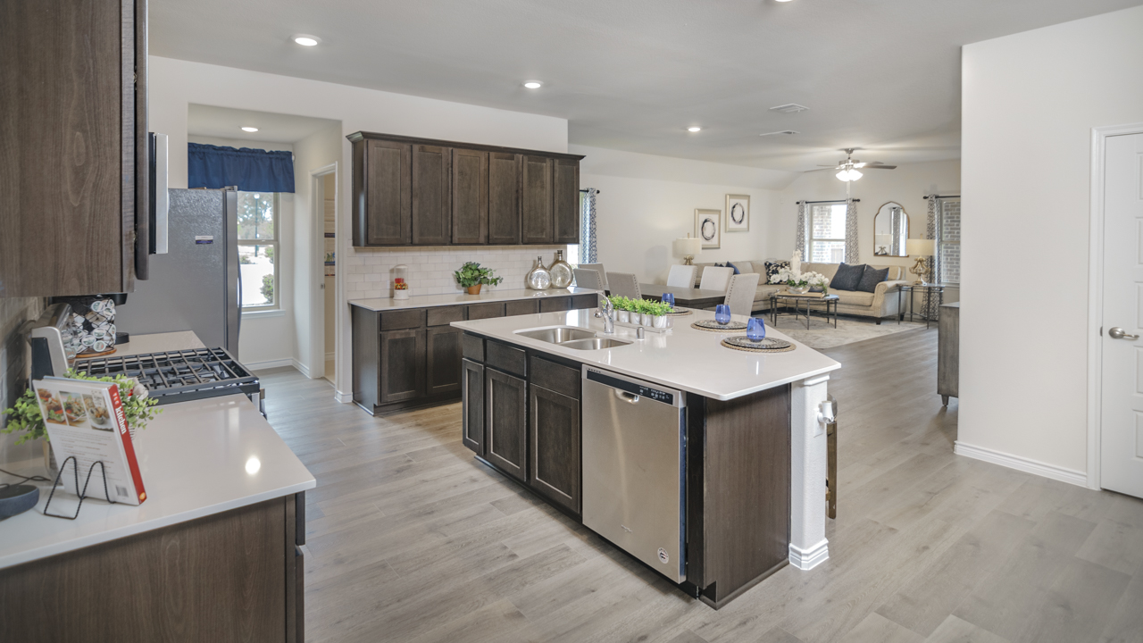 kitchen with large island
