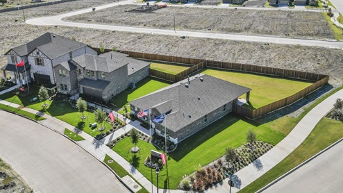 One story and Two story Model home aerial photos