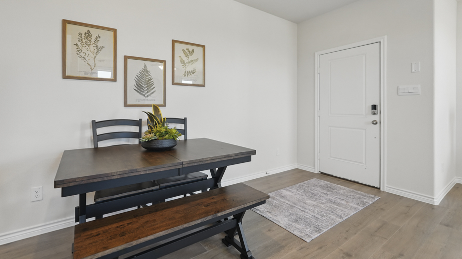 dining area and interior entrance
