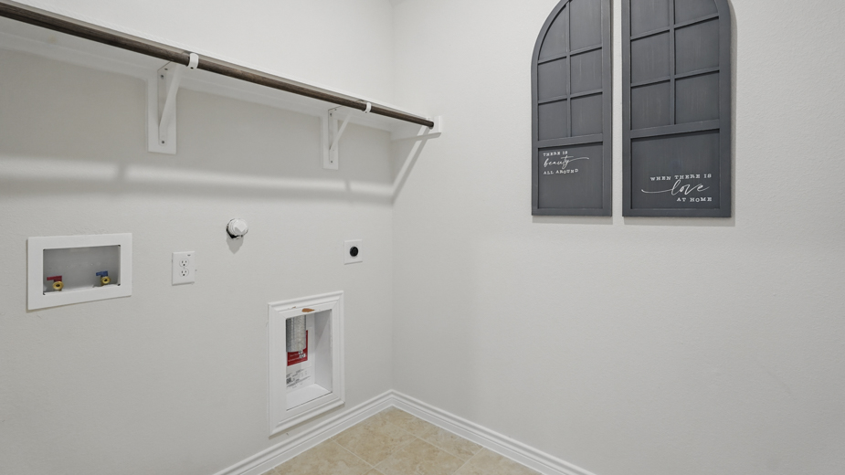 utility area for washer and dryer