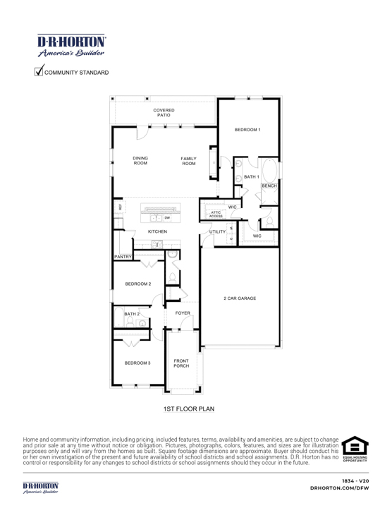 the floorplan layout of a one story home