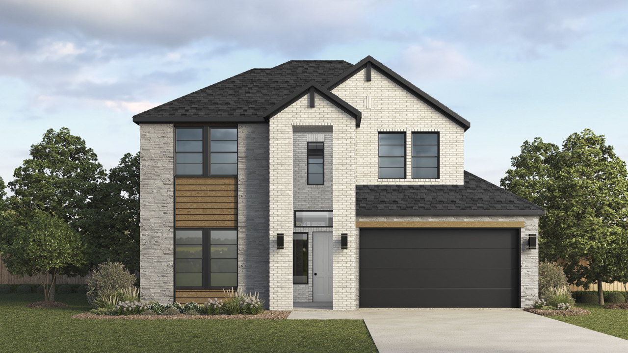 a rendering of a two story home
