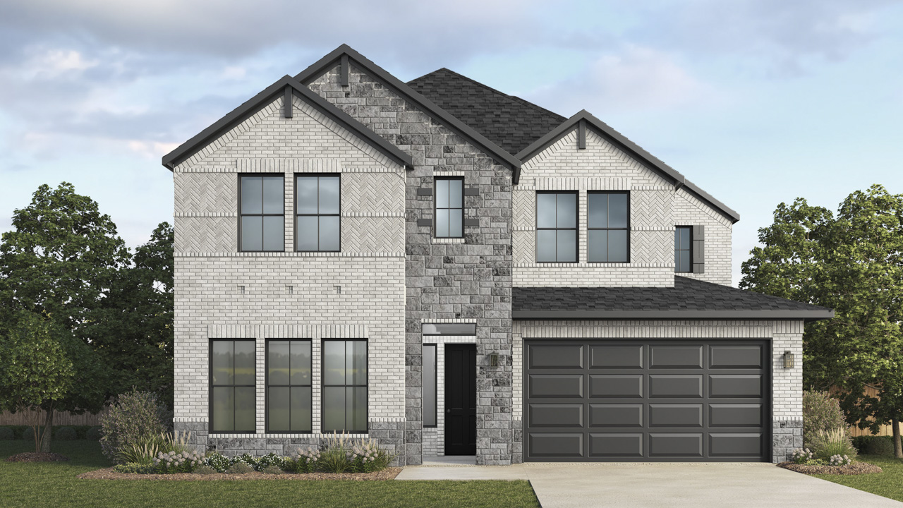 a rendering of a two story home
