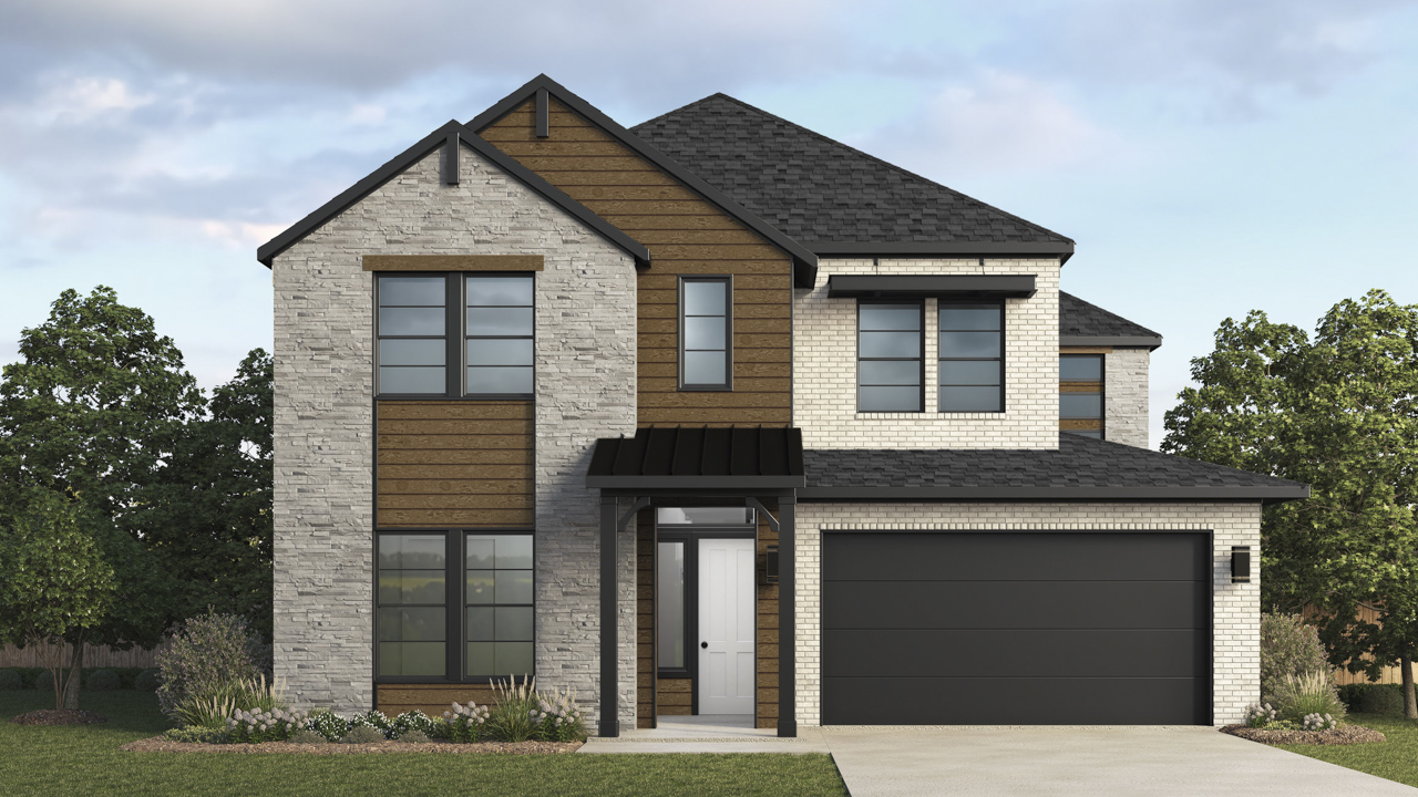 a rendering of a two story home