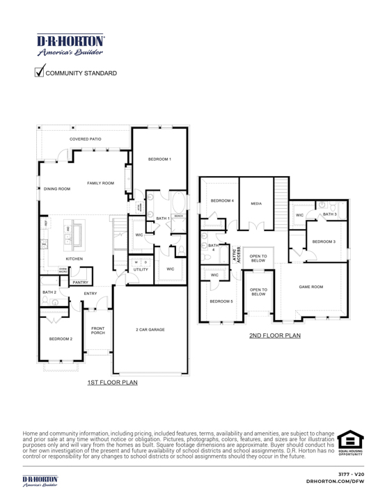 the floorplan layout of a two story home