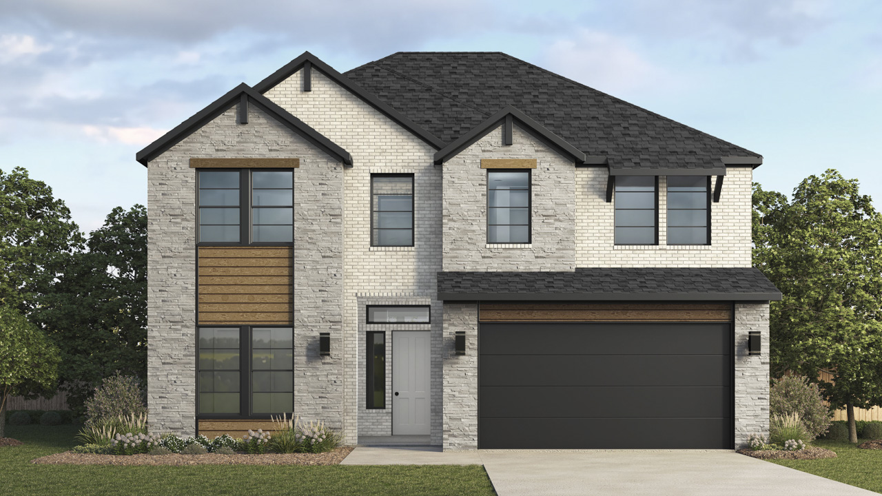 a rendering of a two story home